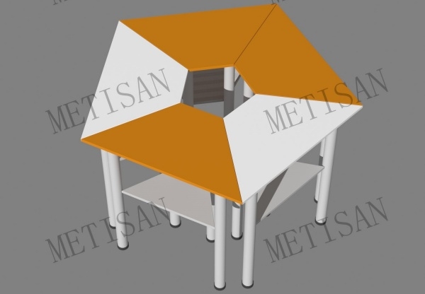 六角彩色梯形自由拼接會議桌