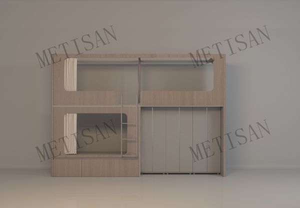 二連體公寓床（步梯款）-木紋色19
